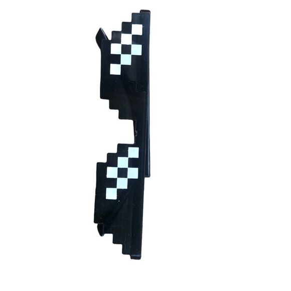 Funny 8 Bit Cartoon Glasses Black - Picture 4 of 13